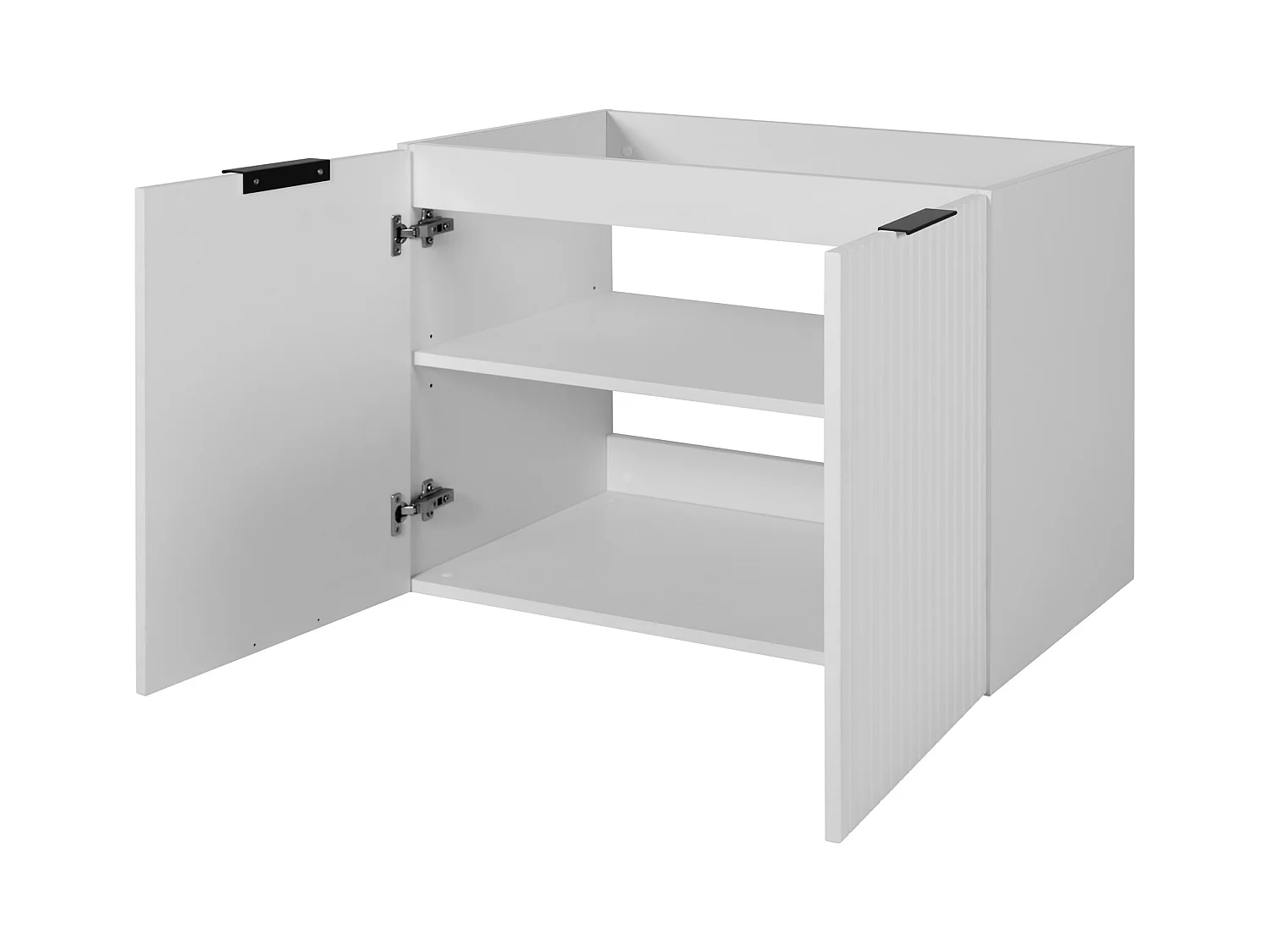 Badezimmermöbel, Weiß + schwarzer Griff, 80 x 57 x 46 cm