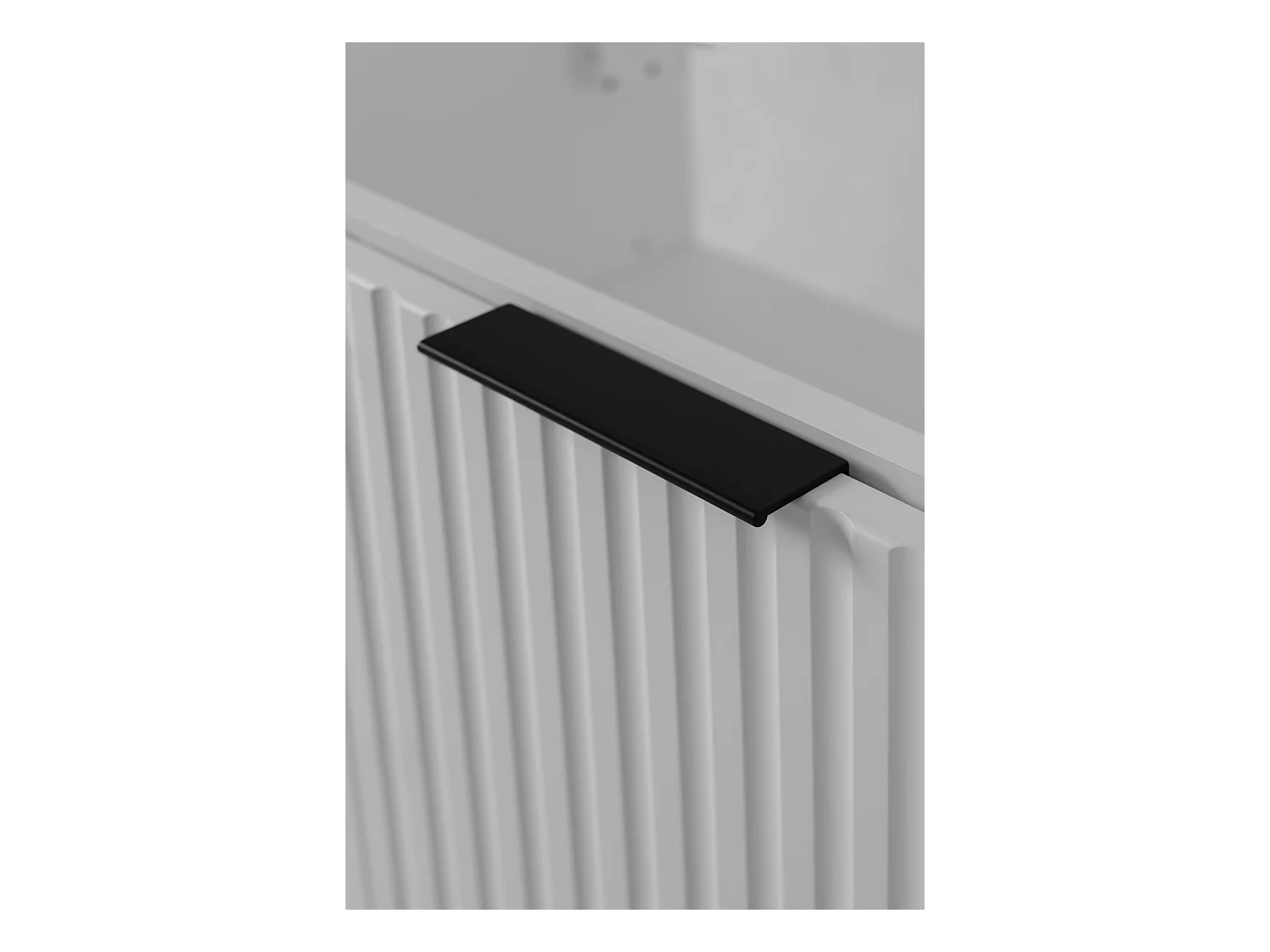 Badezimmermöbel, Weiß + schwarzer Griff, 80 x 57 x 46 cm