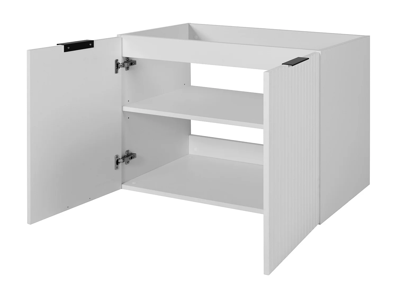 Meuble vasque, Blanc + poignée noire, 80 x 57 x 46 cm