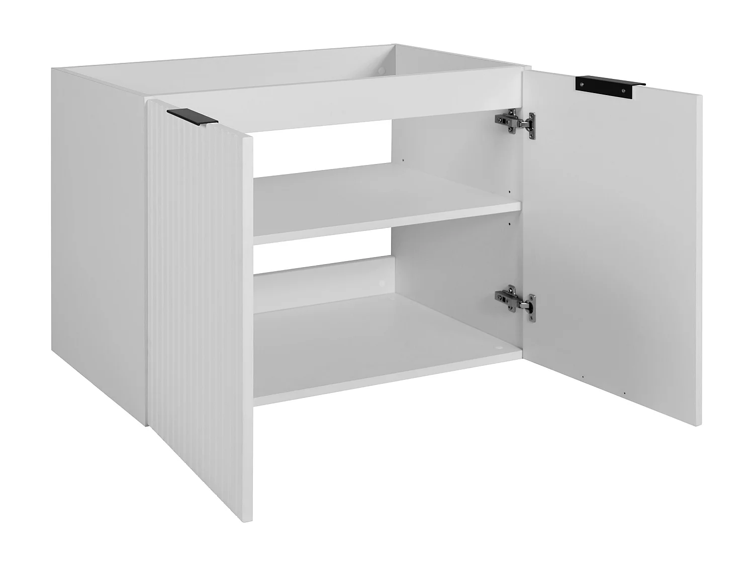 Meuble vasque, Blanc + poignée noire, 80 x 57 x 46 cm