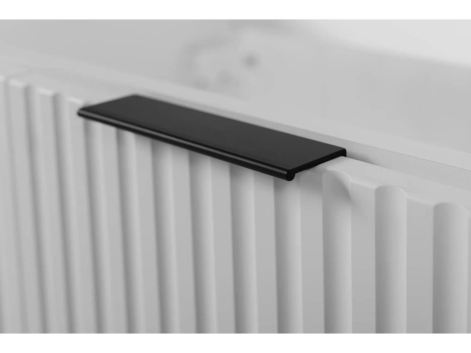 Meuble vasque, Blanc + poignée noire, 80 x 57 x 46 cm