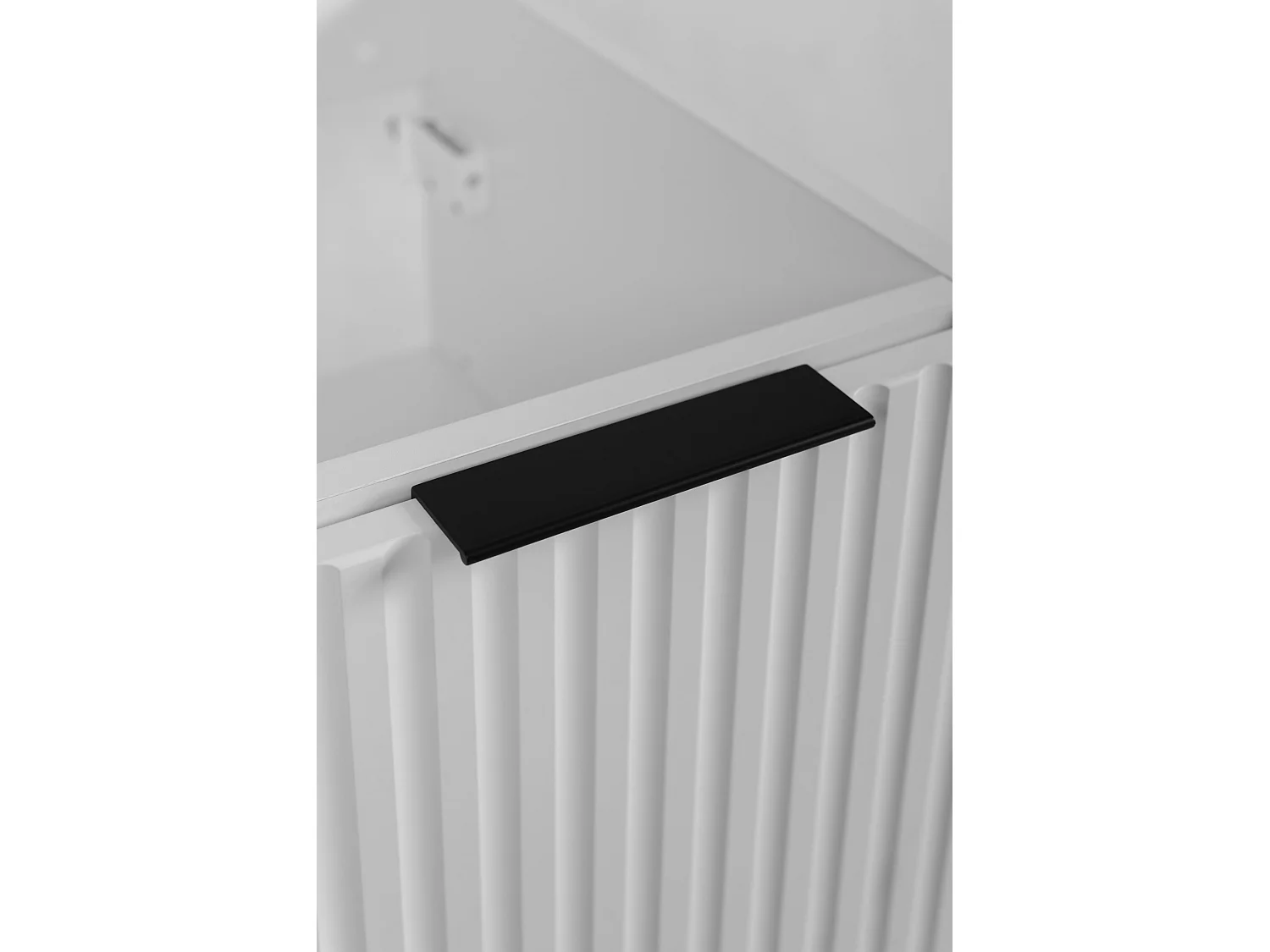 Meuble vasque, Blanc + poignée noire, 80 x 57 x 46 cm