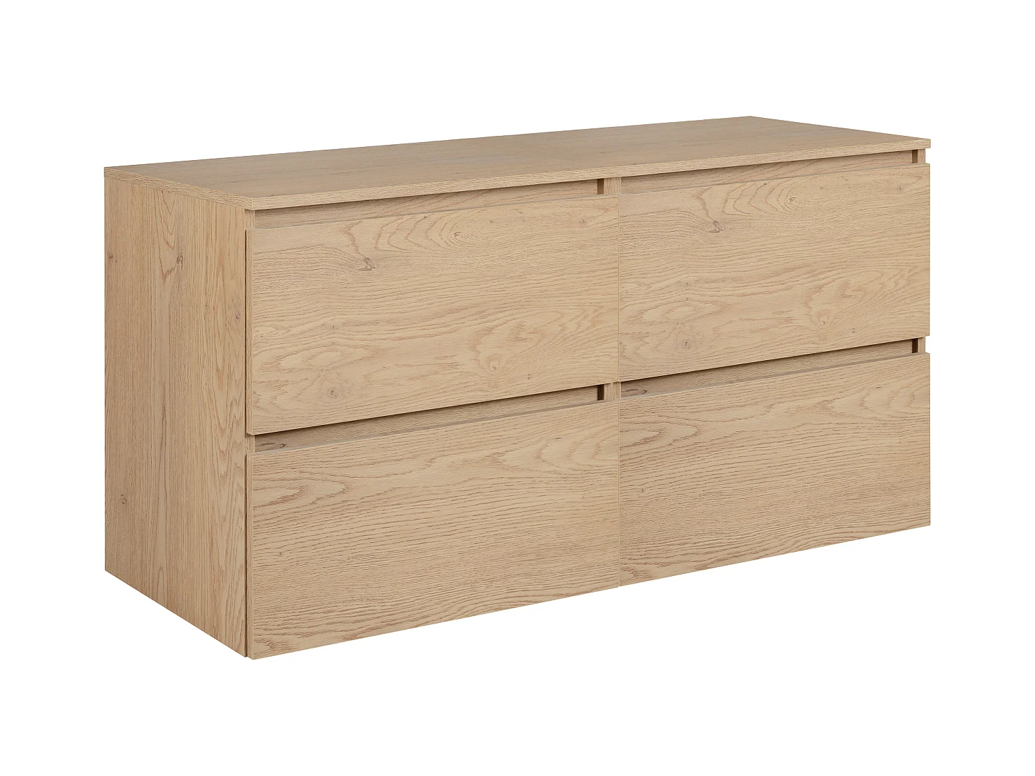 Meuble de salle de bain 120 cm (2 X 60) + TOP, Couleur : Chêne Clair, 120 x 57 x 46 cm
