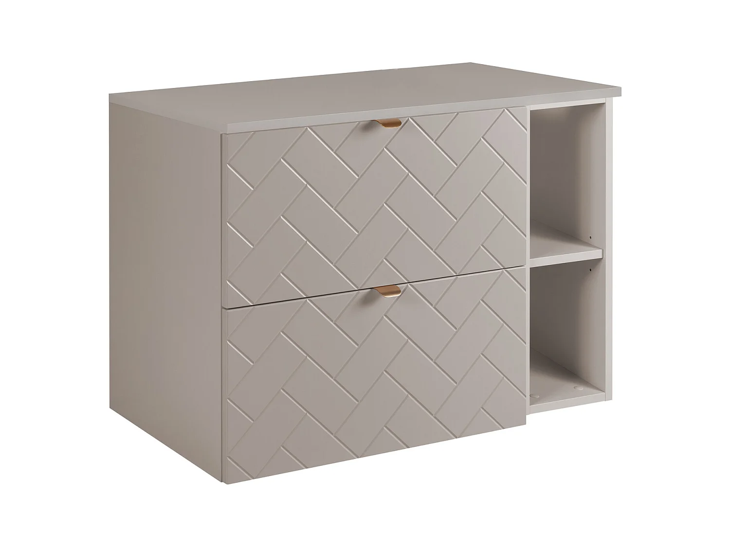 Meuble de salle de bain, Cachemire, 80 x 57 x 46 cm, poignées dorées