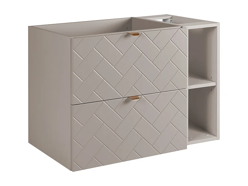 Badezimmermöbel, Kaschmir, 80 x 57 x 46 cm, goldene Griffe