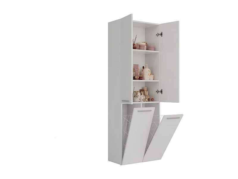 Meuble salle de bain, 174 x 30 x 60 cm, Blanc Mat