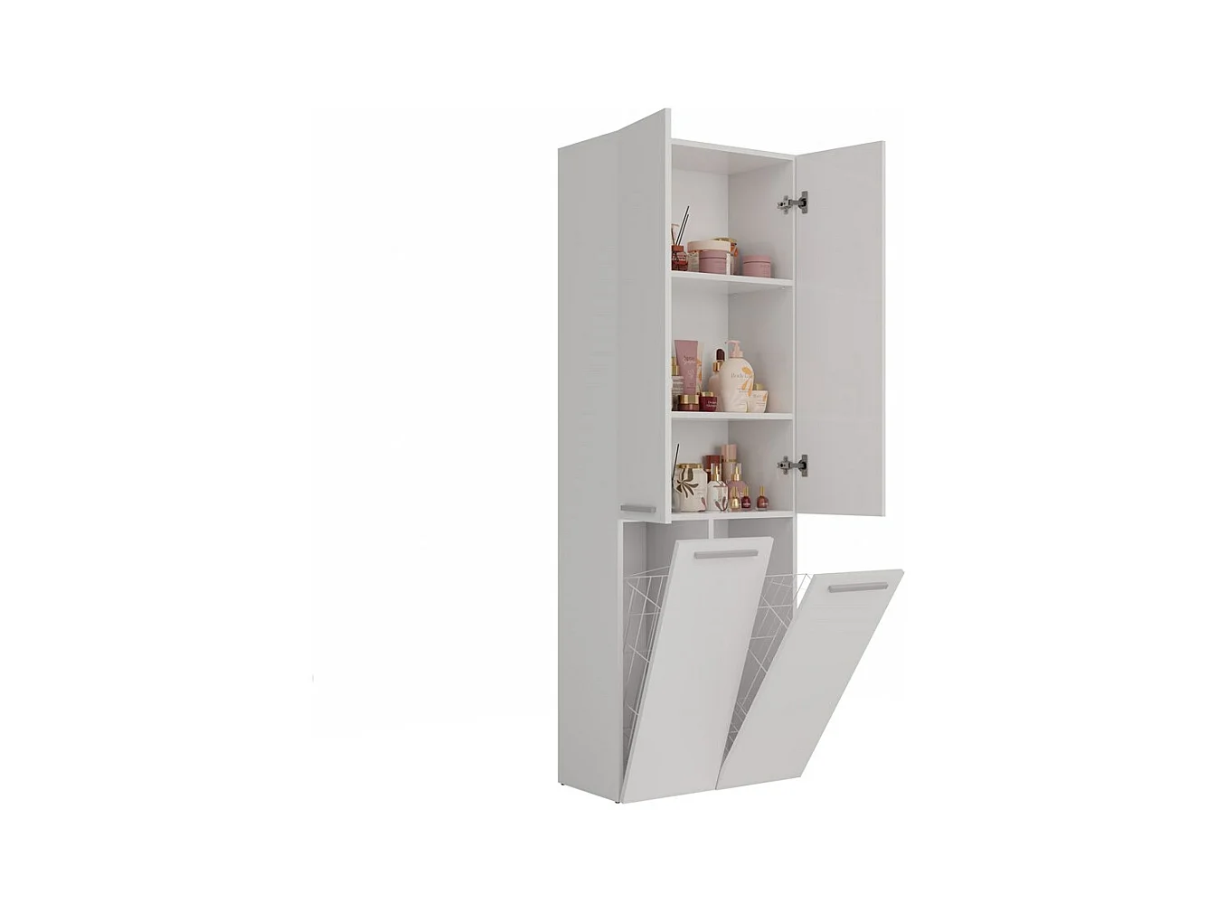 Meuble salle de bain, 174 x 30 x 60 cm, Blanc Mat