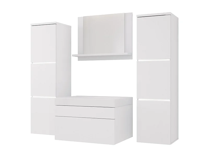 Conjunto de muebles de baño, blanco mate, blanco mate, 120 x 110 cm