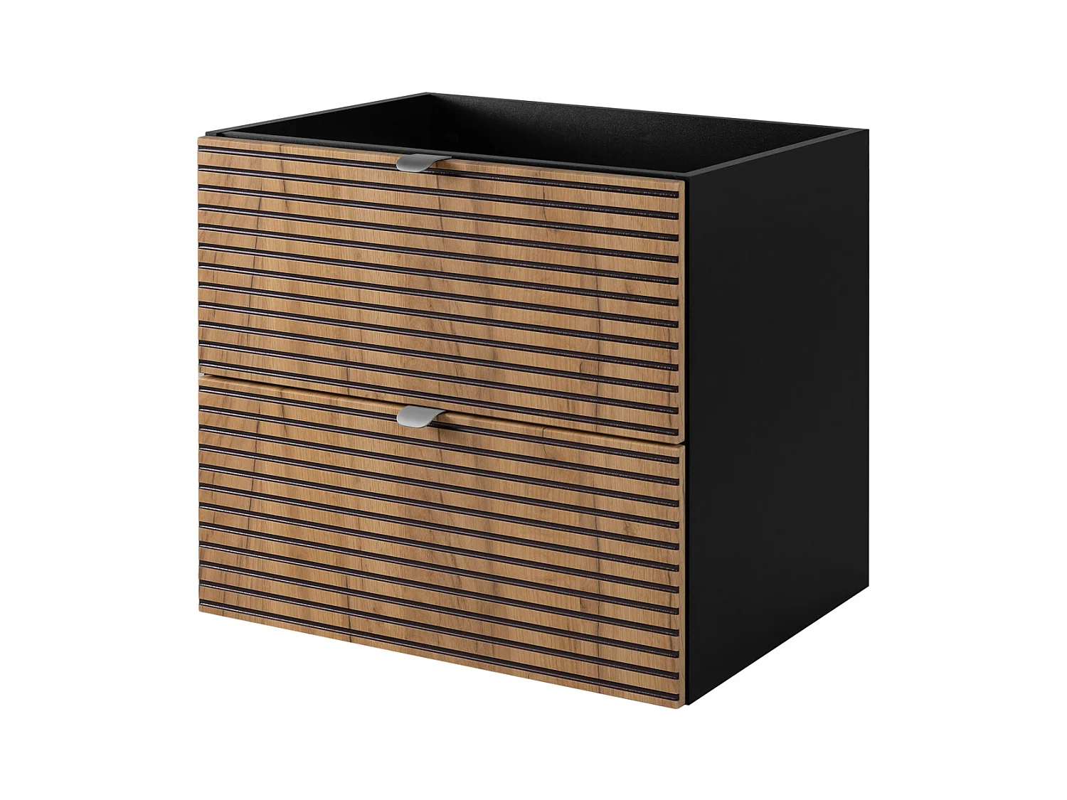 Mueble de baño, Negro Mate, 60 x 57 x 46 cm