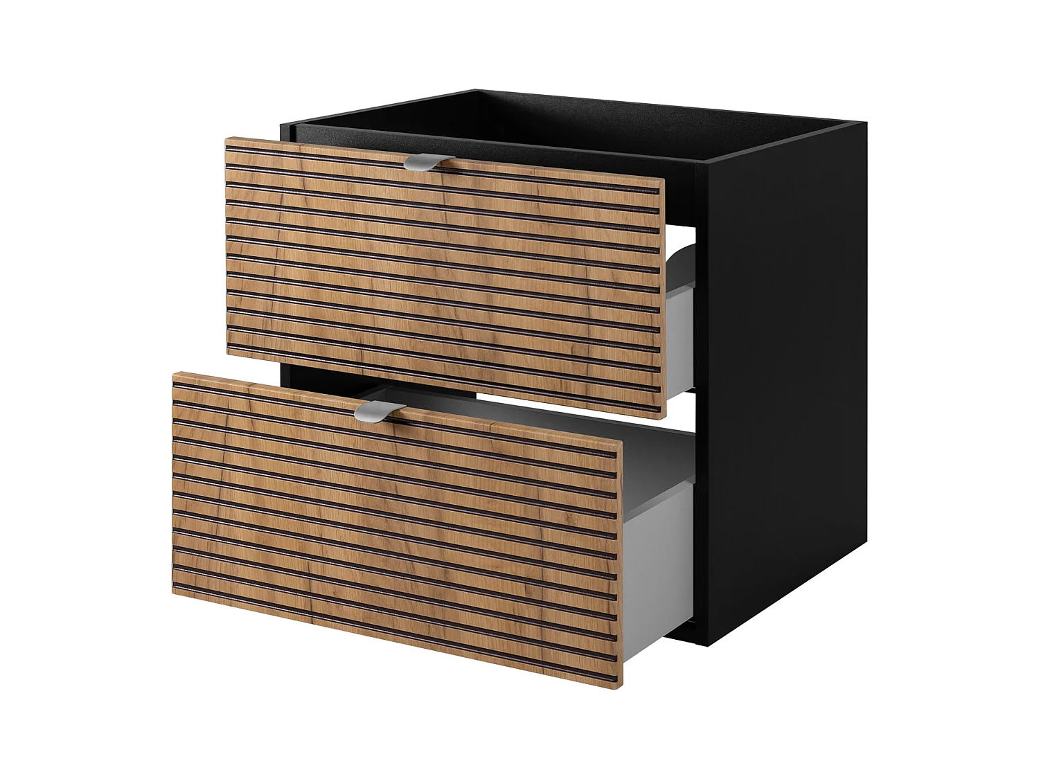 Mueble de baño, Negro Mate, 60 x 57 x 46 cm