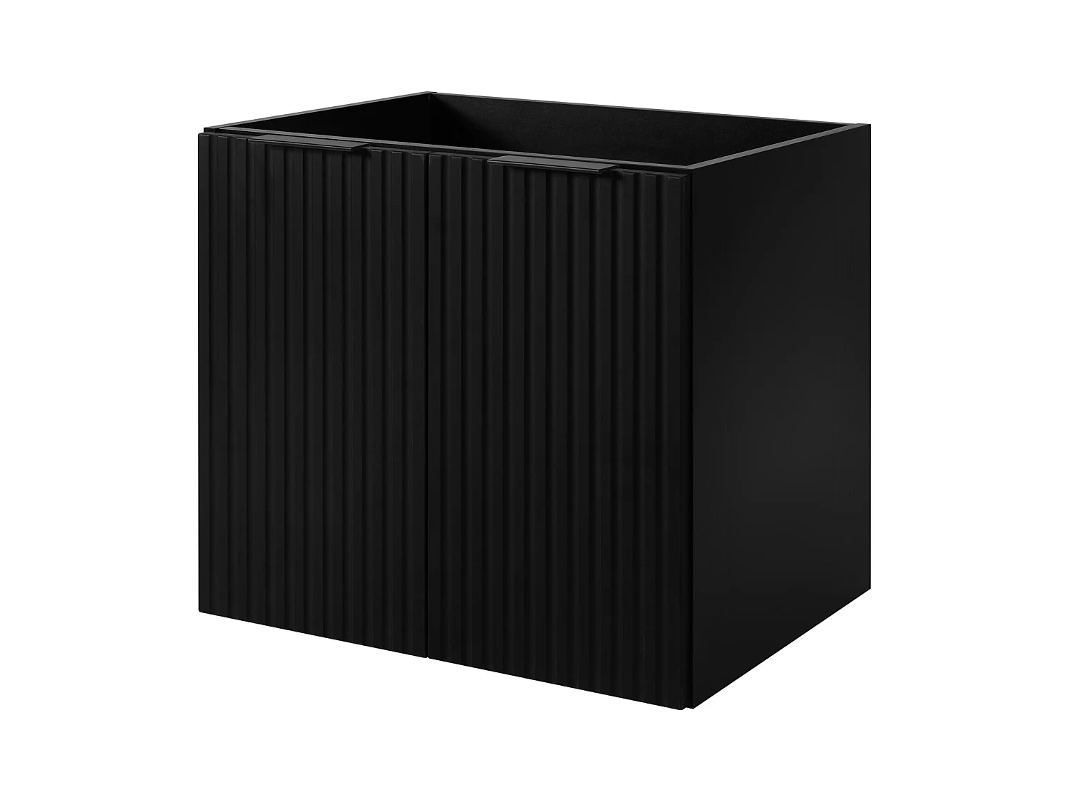 Badezimmermöbel, Schwarz + schwarzer Griff, 60 x 57 x 46 cm