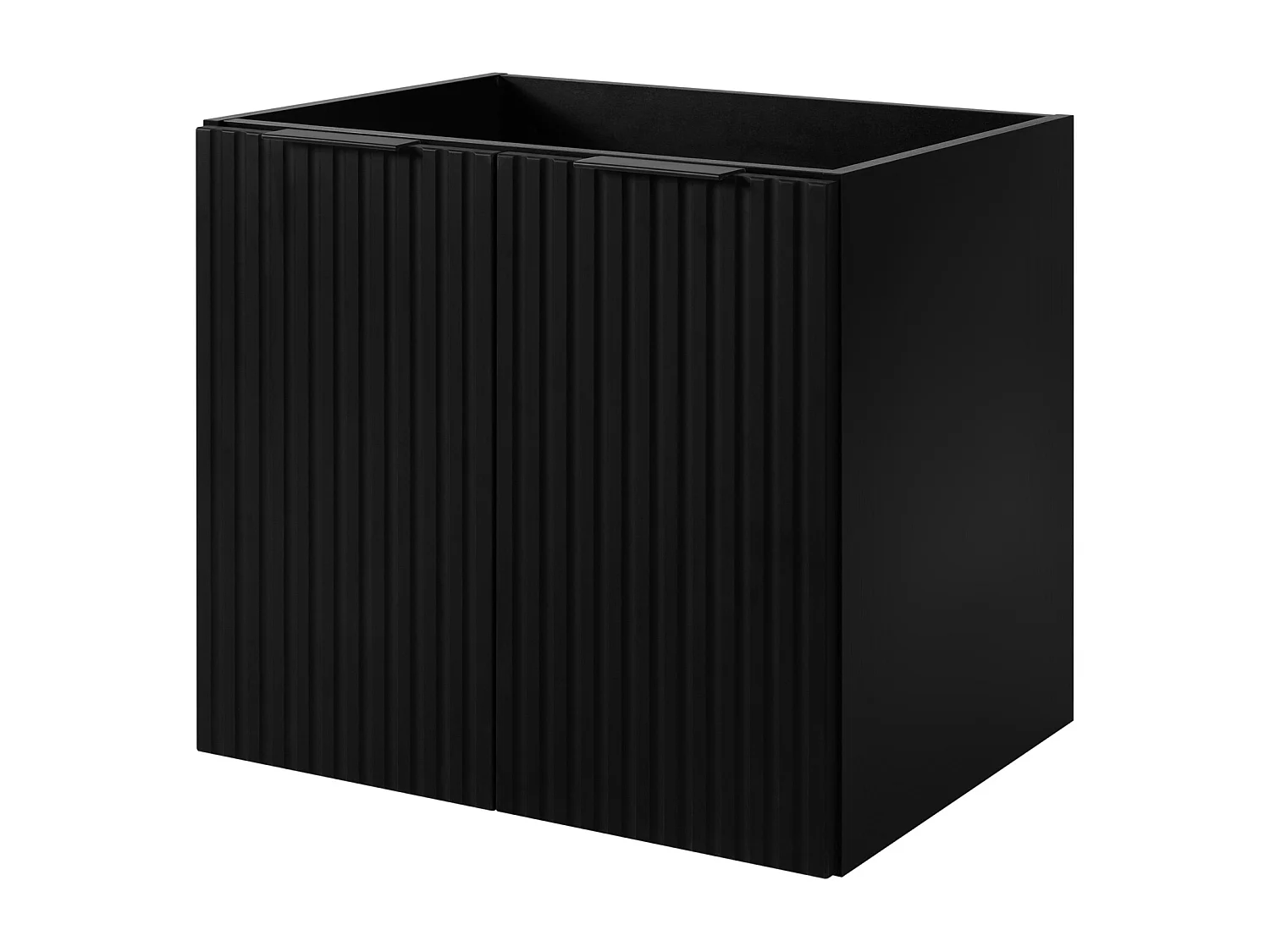 Meuble vasque, Noir + poignée noire, 60 x 57 x 46 cm