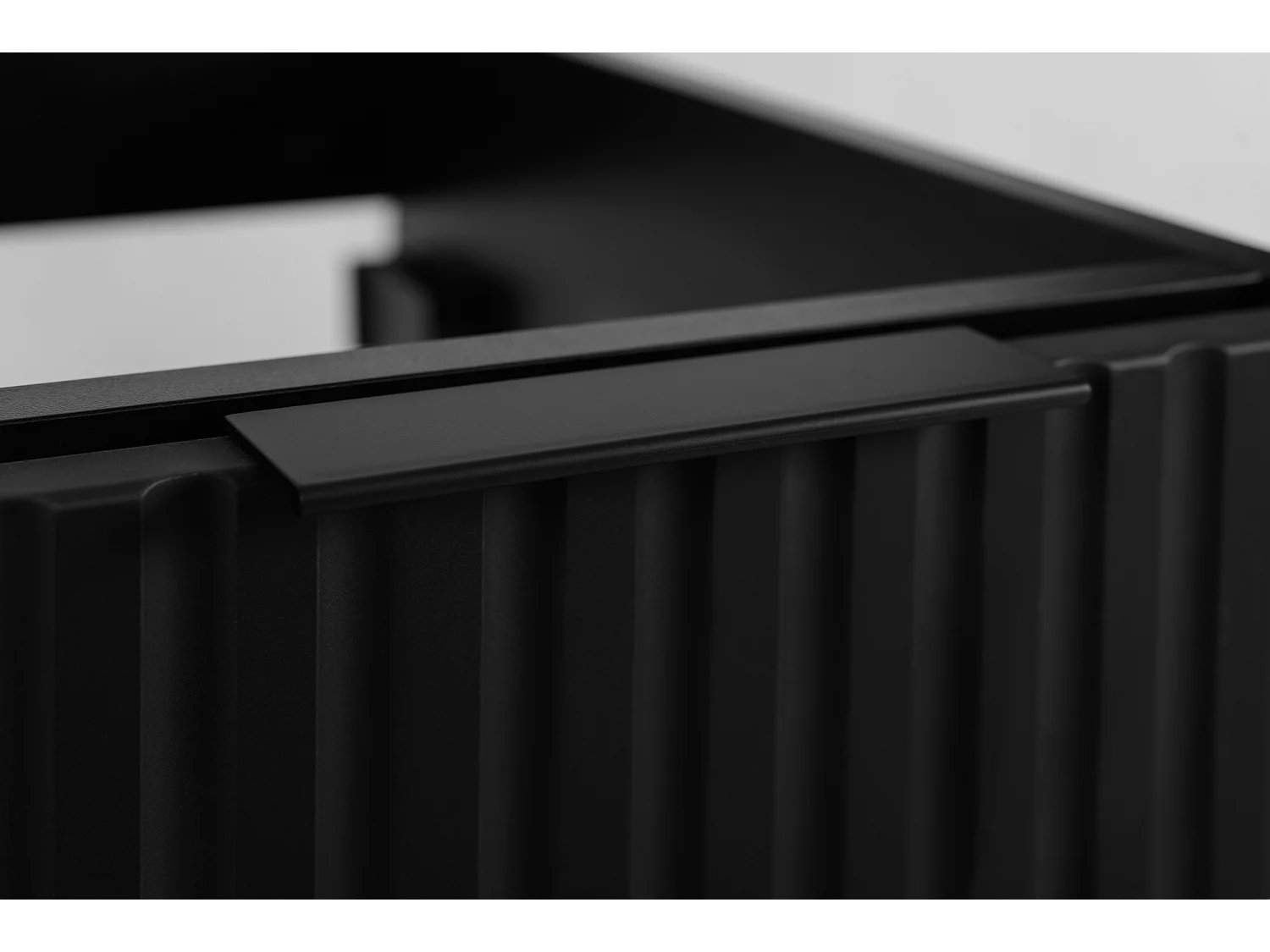 Meuble vasque, Noir + poignée noire, 60 x 57 x 46 cm