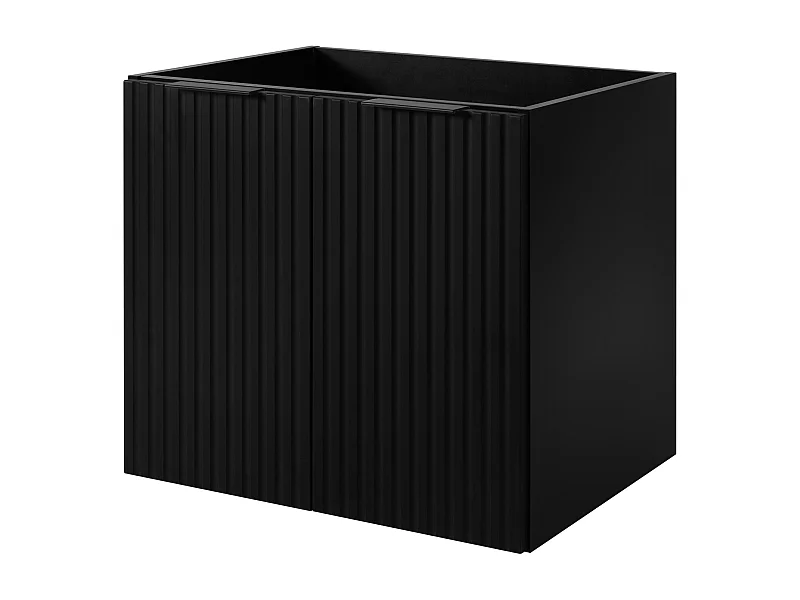 Badezimmermöbel, Schwarz + schwarzer Griff, 60 x 57 x 46 cm