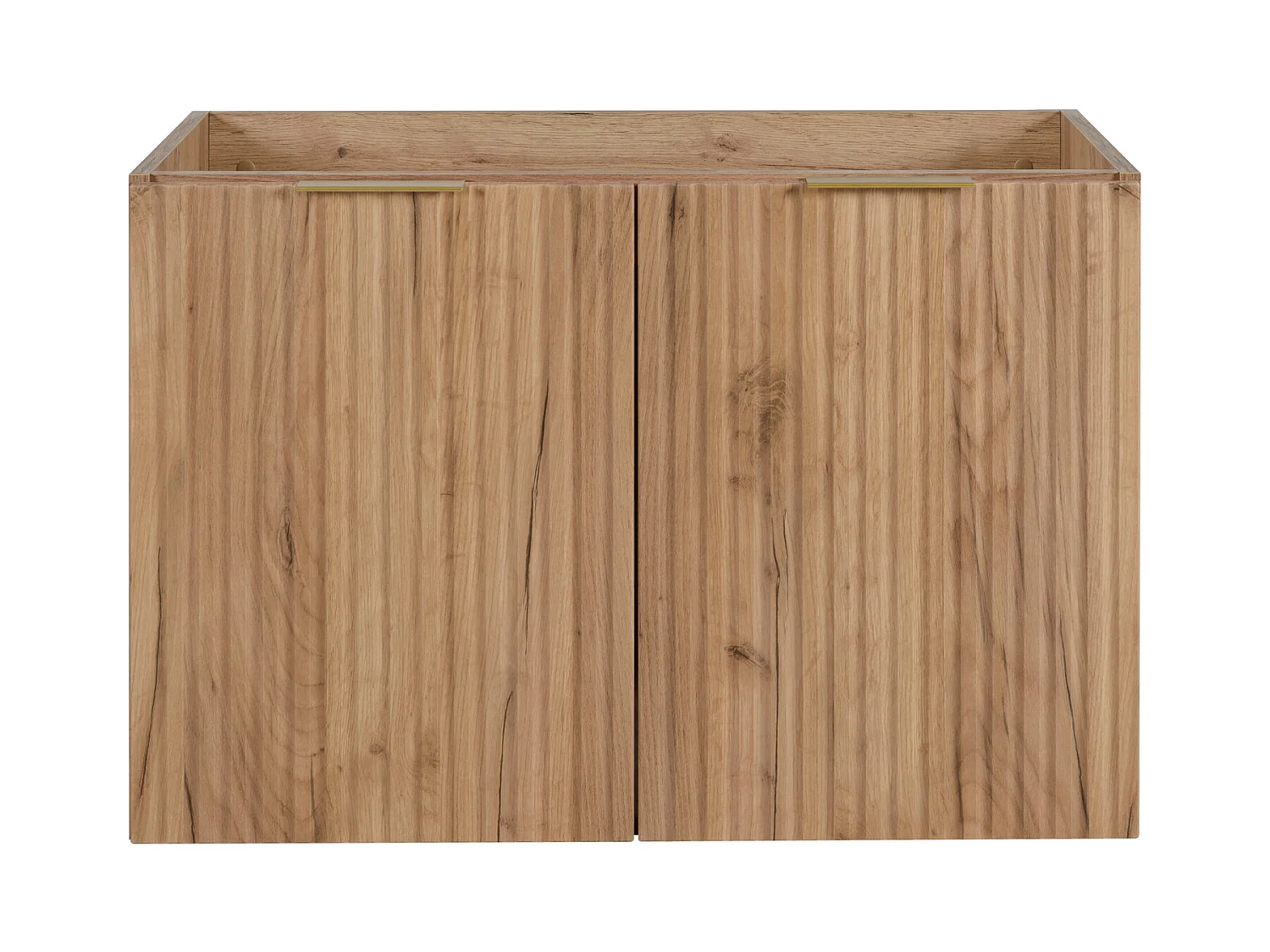 Meuble vasque, Chêne Craft + poignée dorée, 80 x 57 x 46 cm