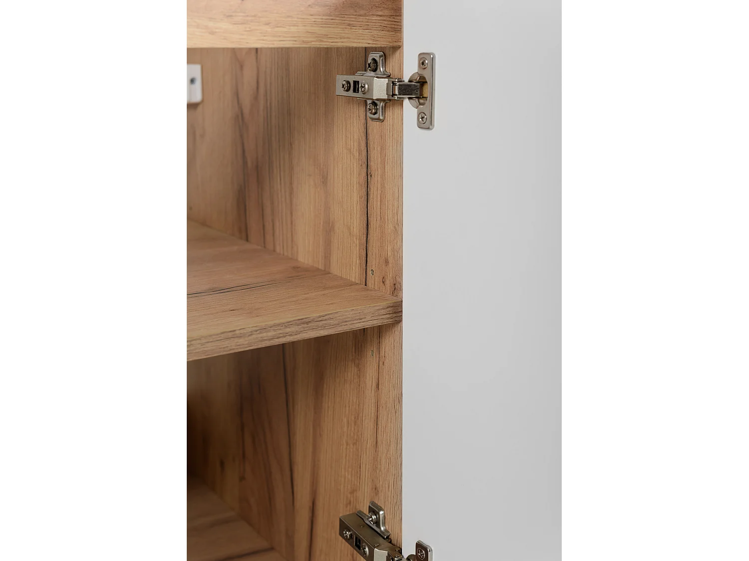 Meuble vasque, Chêne Craft + poignée dorée, 80 x 57 x 46 cm