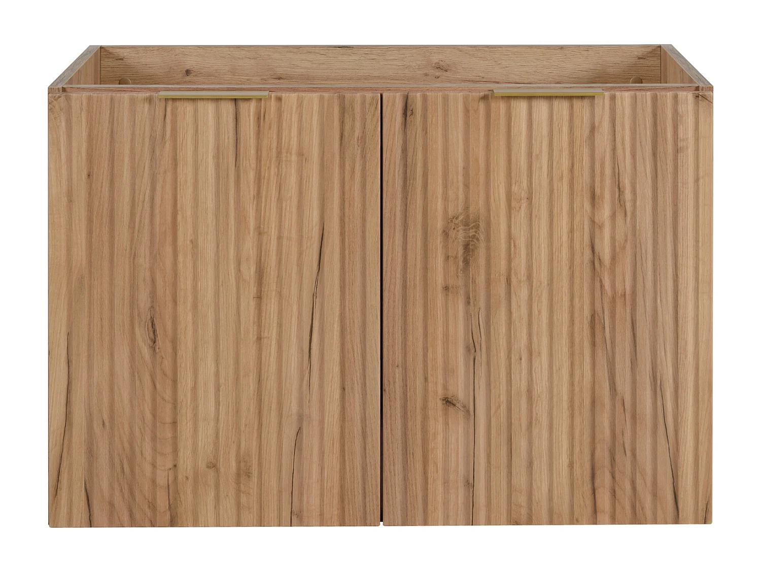 Meuble vasque, Chêne Craft + poignée dorée, 80 x 57 x 46 cm