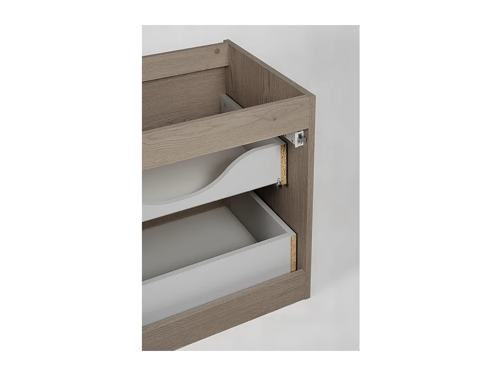 Meuble de salle de bain, pieds, Couleur: Chêne Foncé, 60 x 77 x 46 cm, sans plan de travail