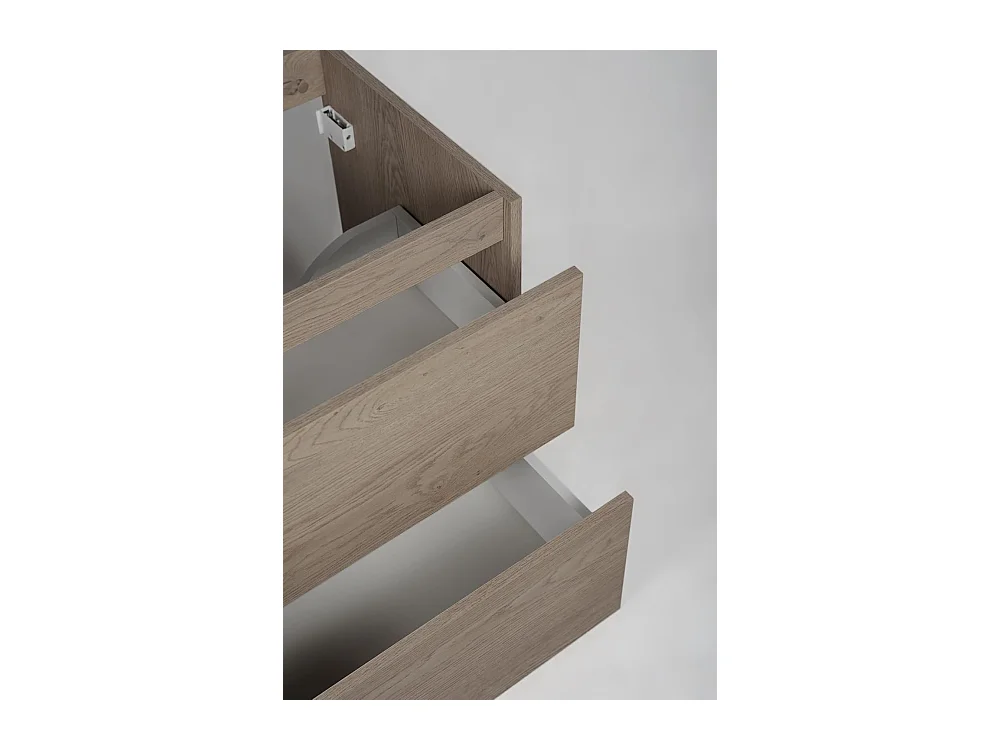 Meuble de salle de bain, pieds, Couleur: Chêne Foncé, 60 x 77 x 46 cm, sans plan de travail