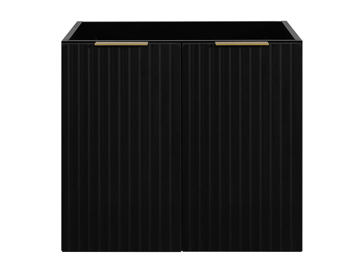 Meuble vasque, Noir + poignée dorée, 60 x 57 x 46 cm