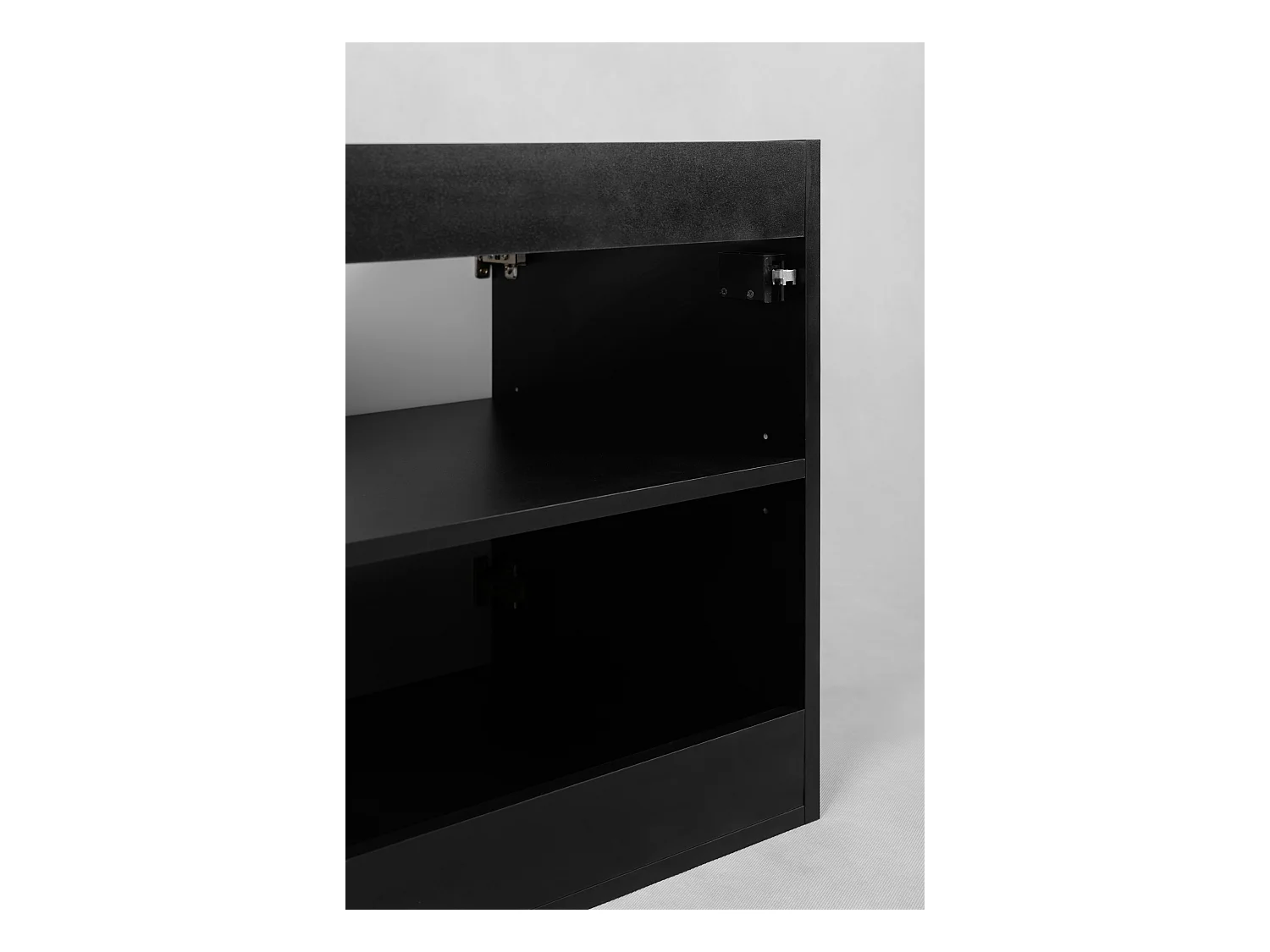 Meuble vasque, Noir + poignée dorée, 60 x 57 x 46 cm