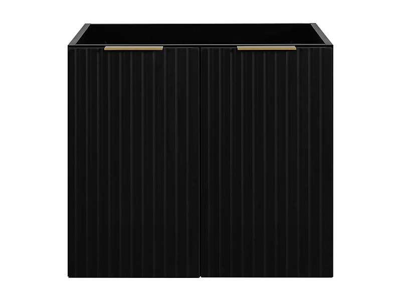 Badezimmermöbel, Schwarz + Goldgriff, 60 x 57 x 46 cm