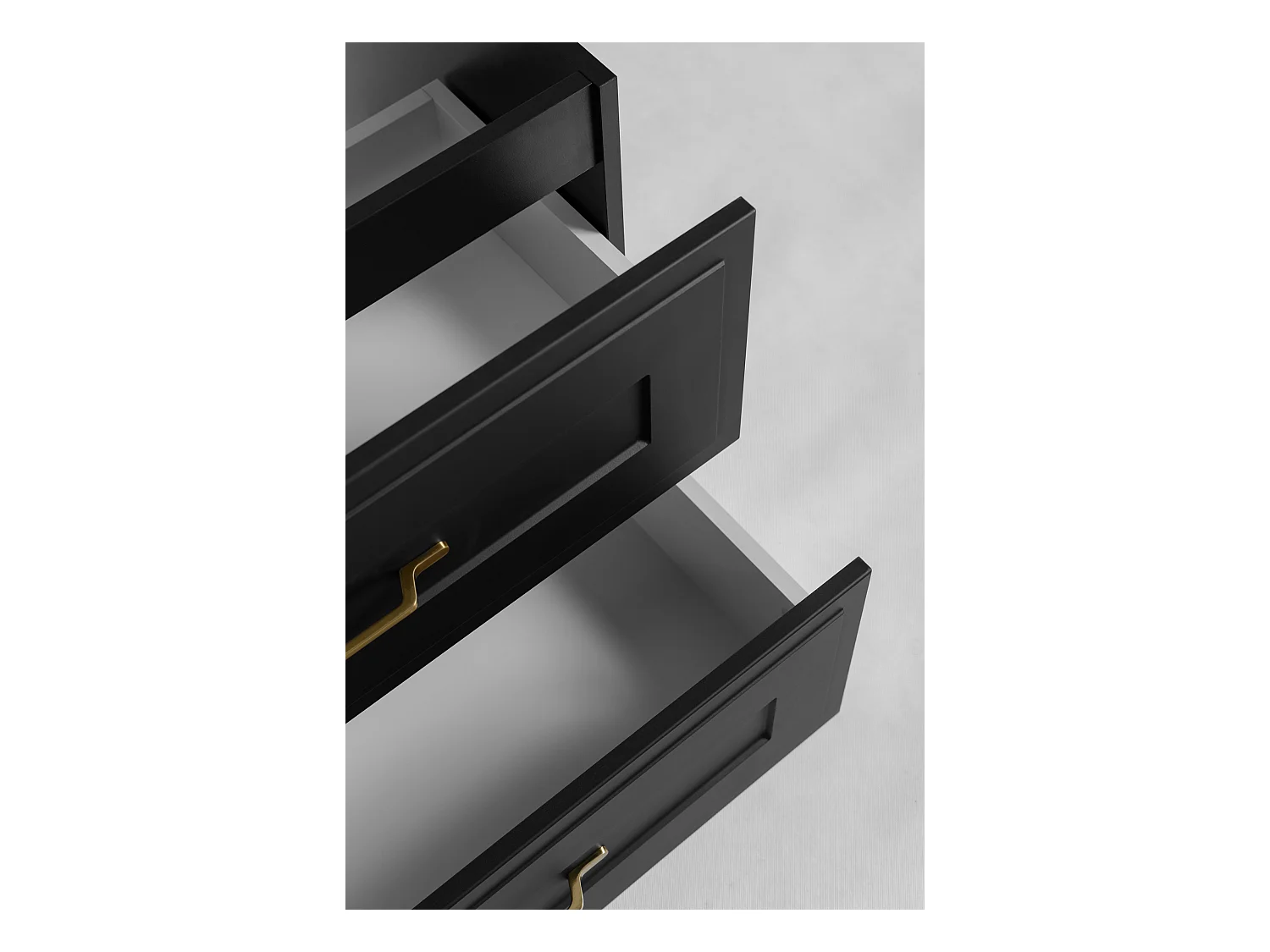 Meuble sous lavabo de style classique, noir, 160 (2 x 80) x 57 x 46 cm