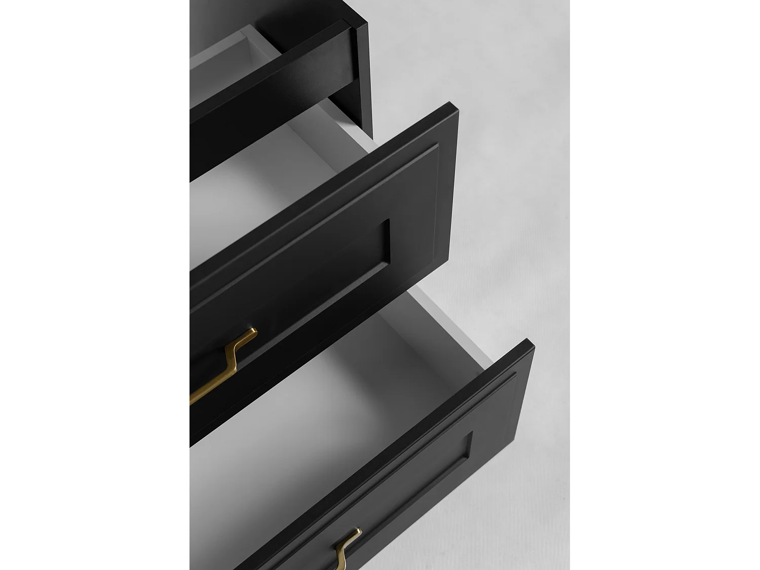 Waschtischunterschrank im klassischen Stil, schwarz, 160 (2 x 80) x 57 x 46 cm