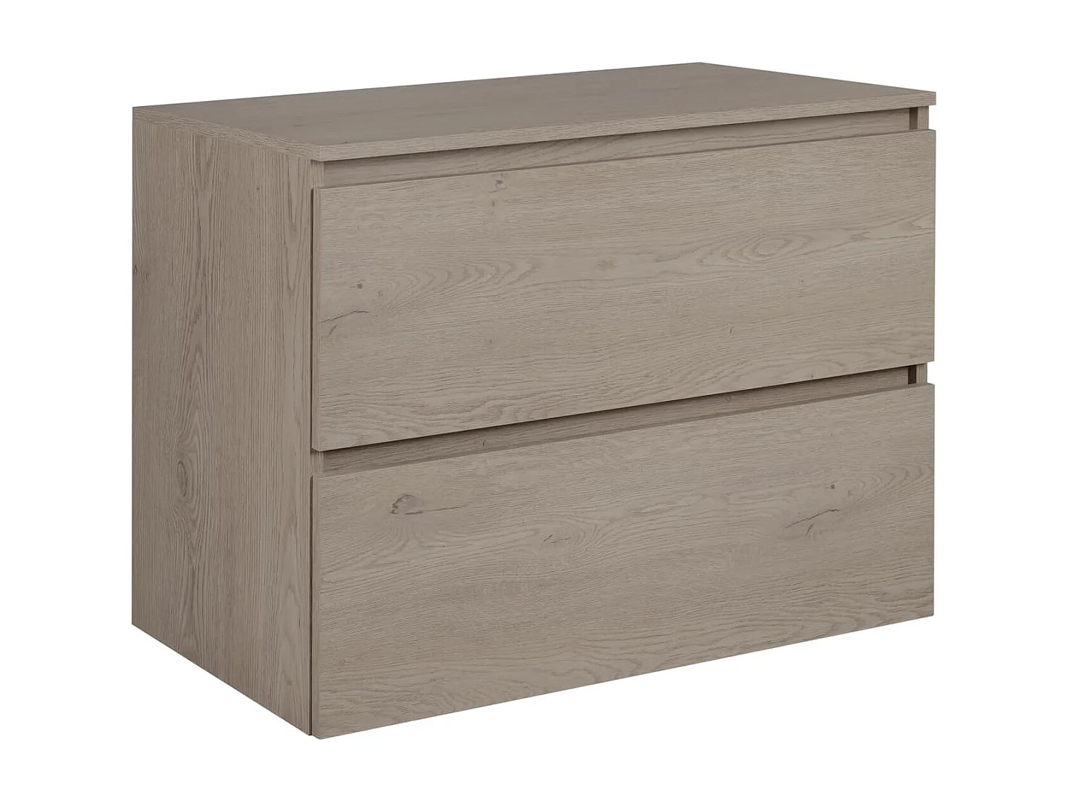 Meuble de salle de bain 80 cm avec plan de travail supérieur + pieds meuble, Couleur: Chêne Foncé, 80 x 46 x 80,7 cm