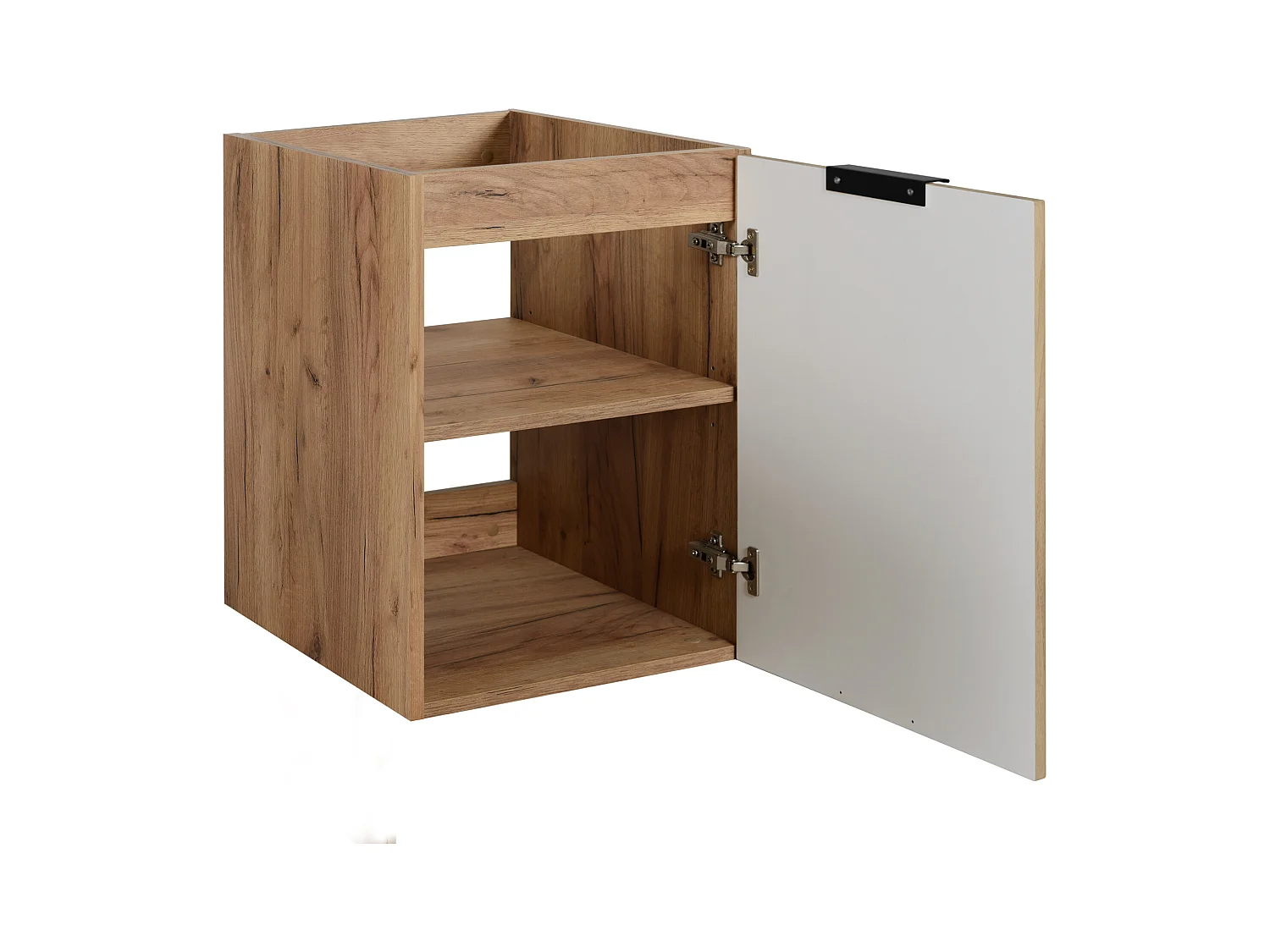 Meuble vasque, Chêne Craft + poignée noire, 40 x 57 x 46 cm