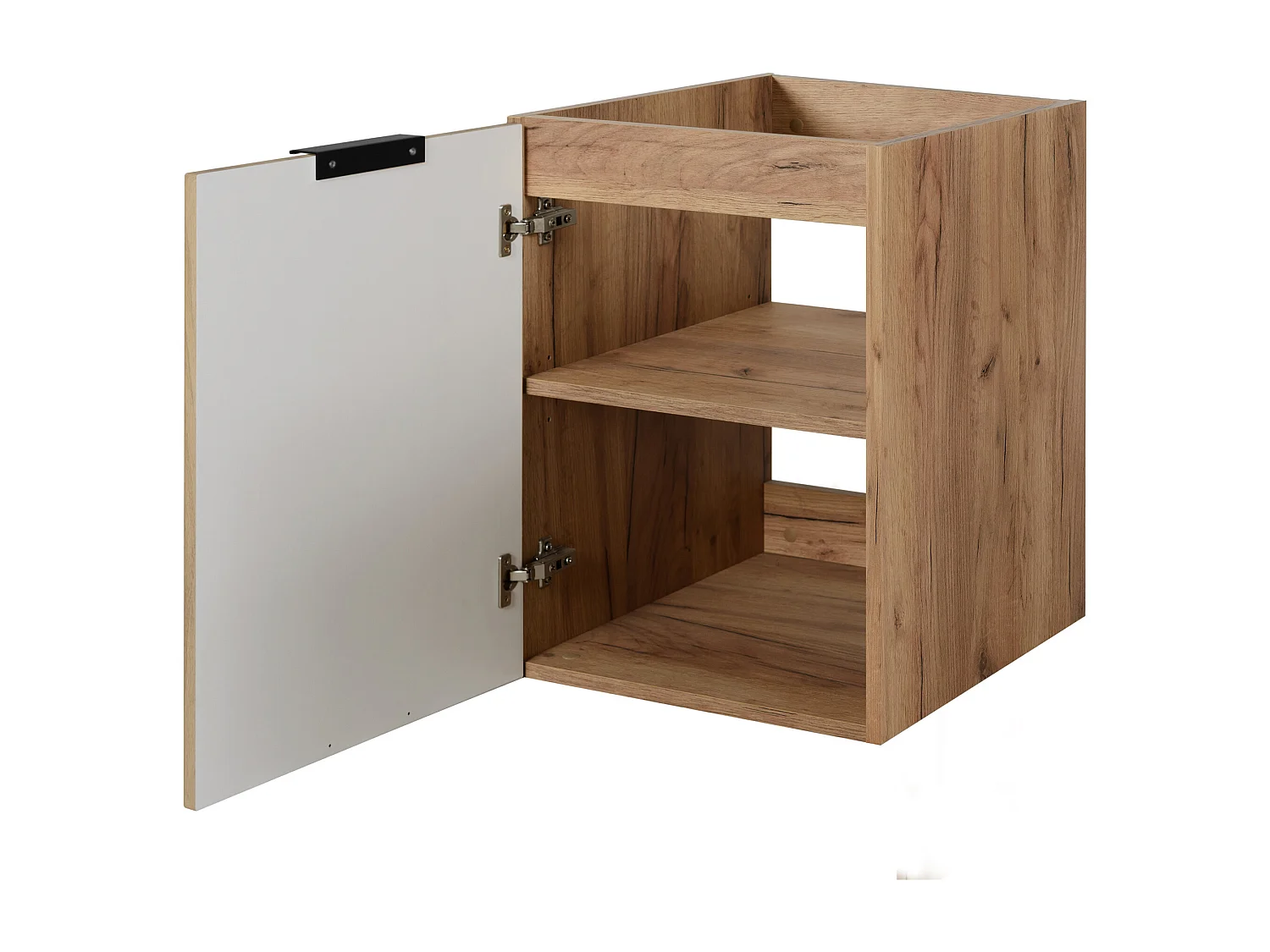 Meuble vasque, Chêne Craft + poignée noire, 40 x 57 x 46 cm