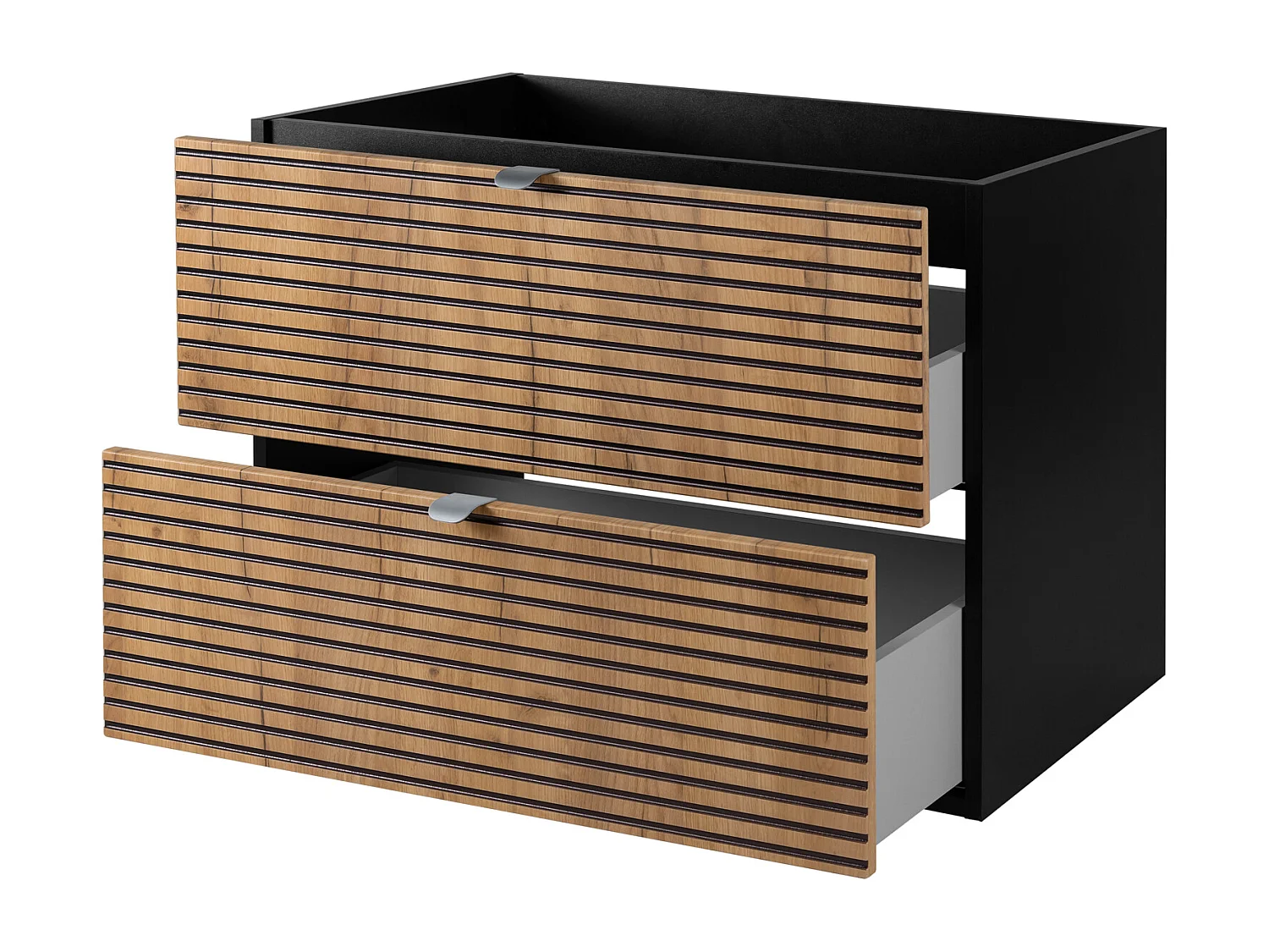 Meuble de salle de bain, Noir Mat, 80 x 57 x 46 cm