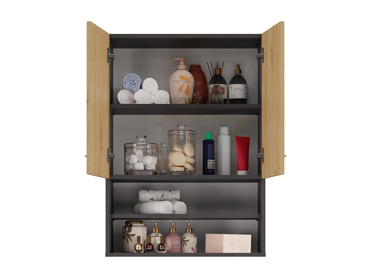 Mueble para lavadora, 30 x 64 x 90 cm, Antracita / Roble Artesano