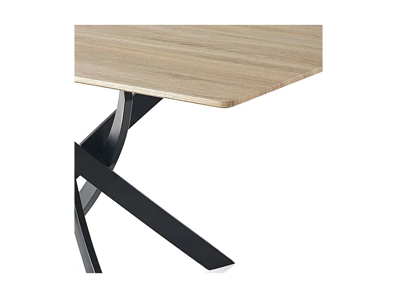 Mesa de comedor Zen  patas cruzadas roble/negro 75x140x80 cm Adec