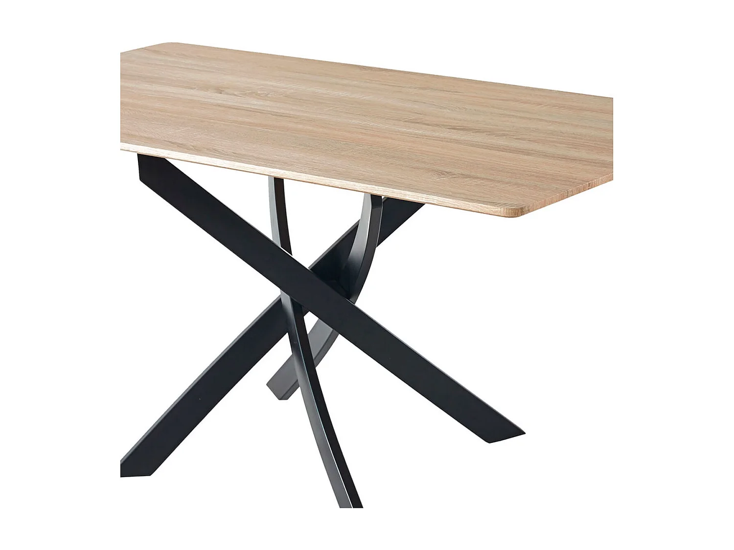 Mesa de comedor Zen  patas cruzadas roble/negro 75x140x80 cm Adec