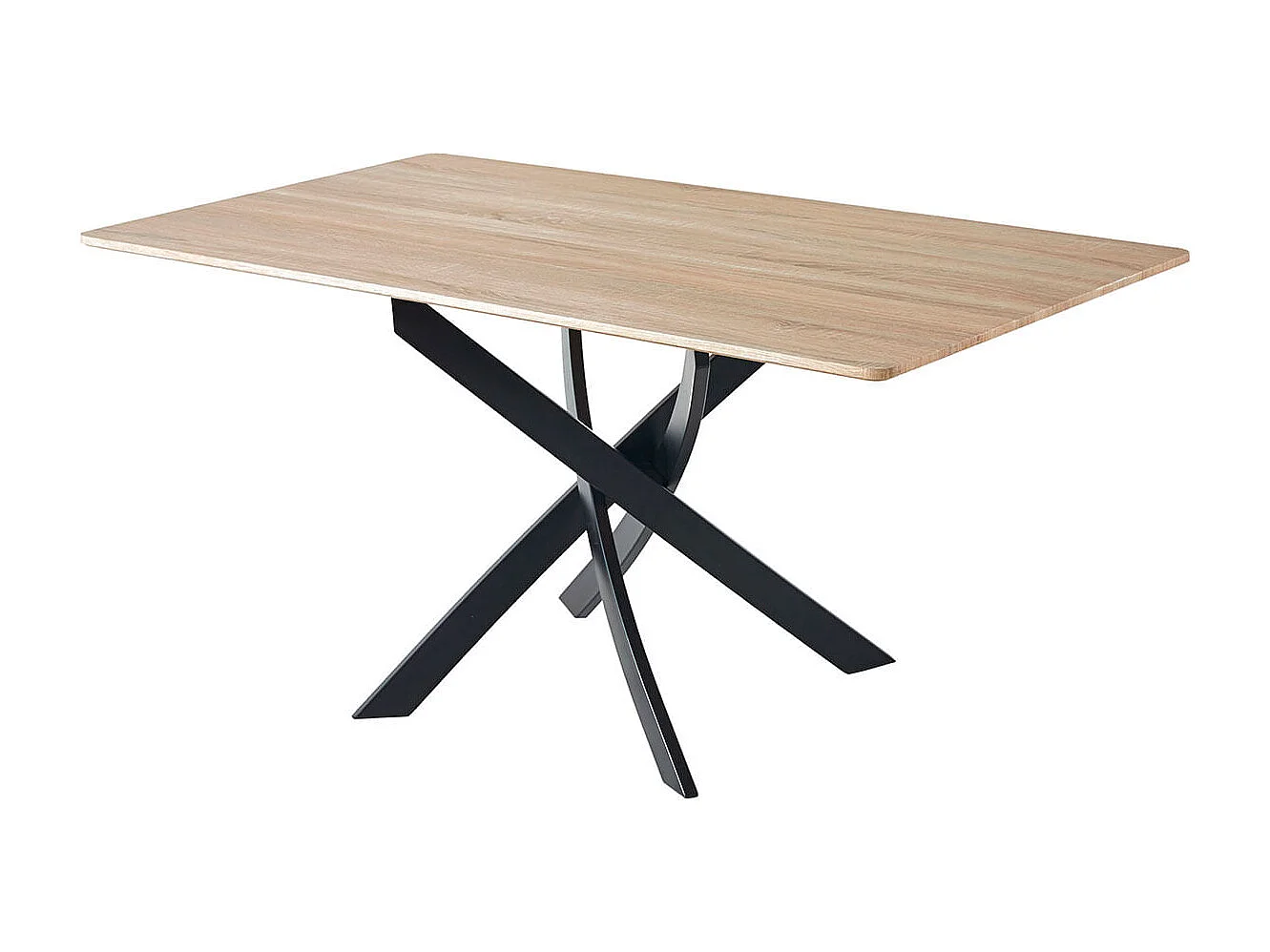 Mesa de comedor Zen  patas cruzadas roble/negro 75x140x80 cm Adec