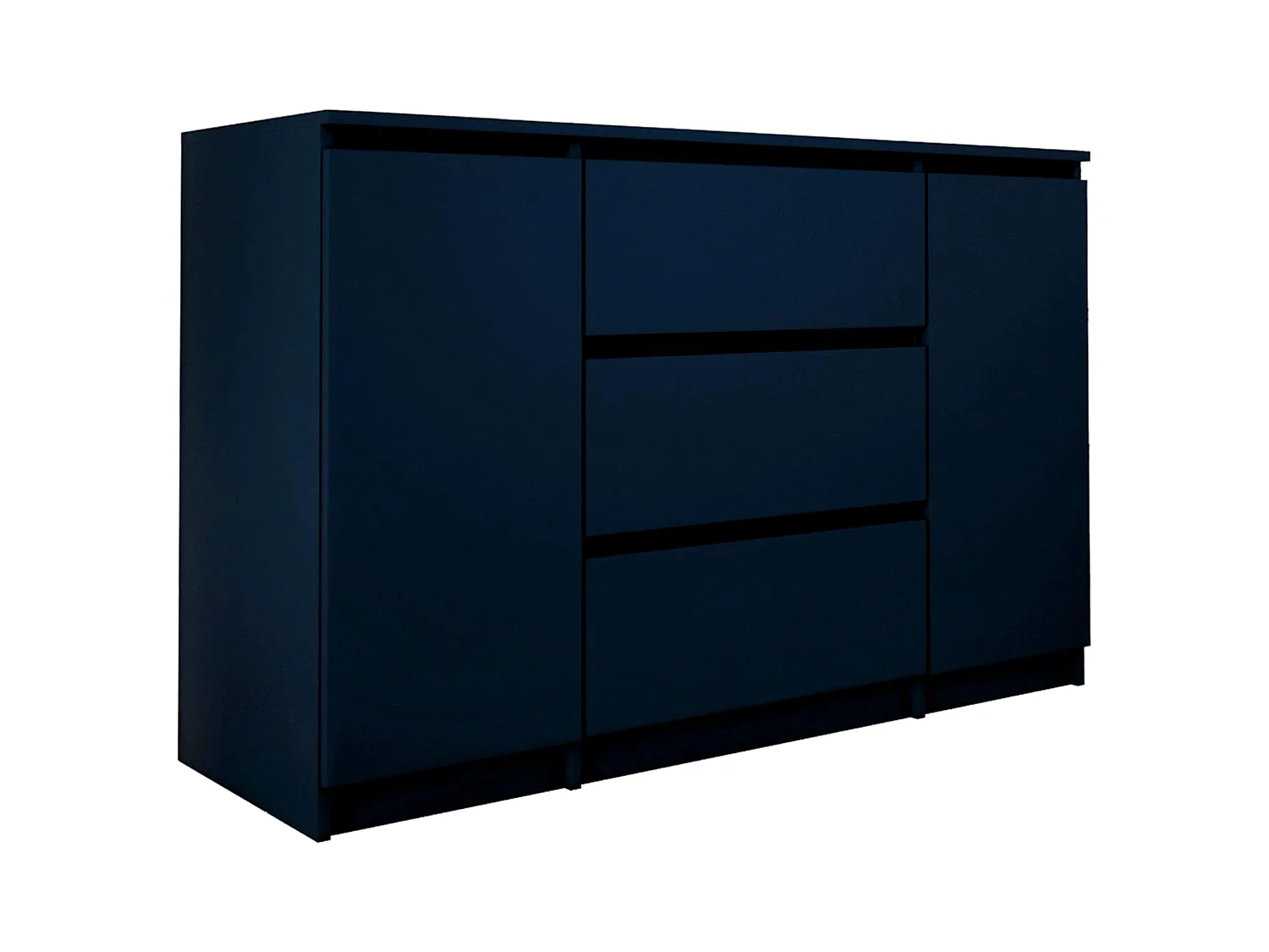 Cómoda de 2 puertas y 3 cajones, 120 x 78 x 39 cm, color: azul marino