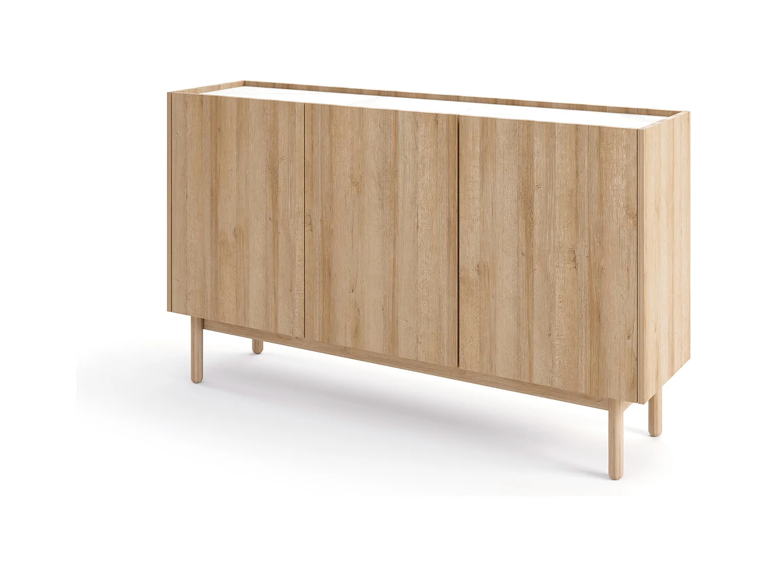 Cassettiera: 3 ante, 6 ripiani, Rovere Riviera, 144 cm x 83 cm x 37 cm