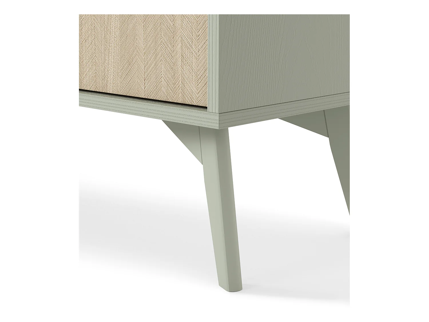 Kommode: 3 Schubladen, Eukalyptus/Scandi-Chevrons, Holzbeine, 106 x 80 x 38 cm