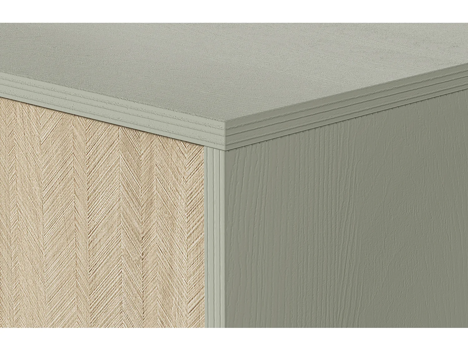 Cassettiera: 3 cassetti, eucalipto/Scandi Chevron, gambe in legno, 106 x 80 x 38 cm