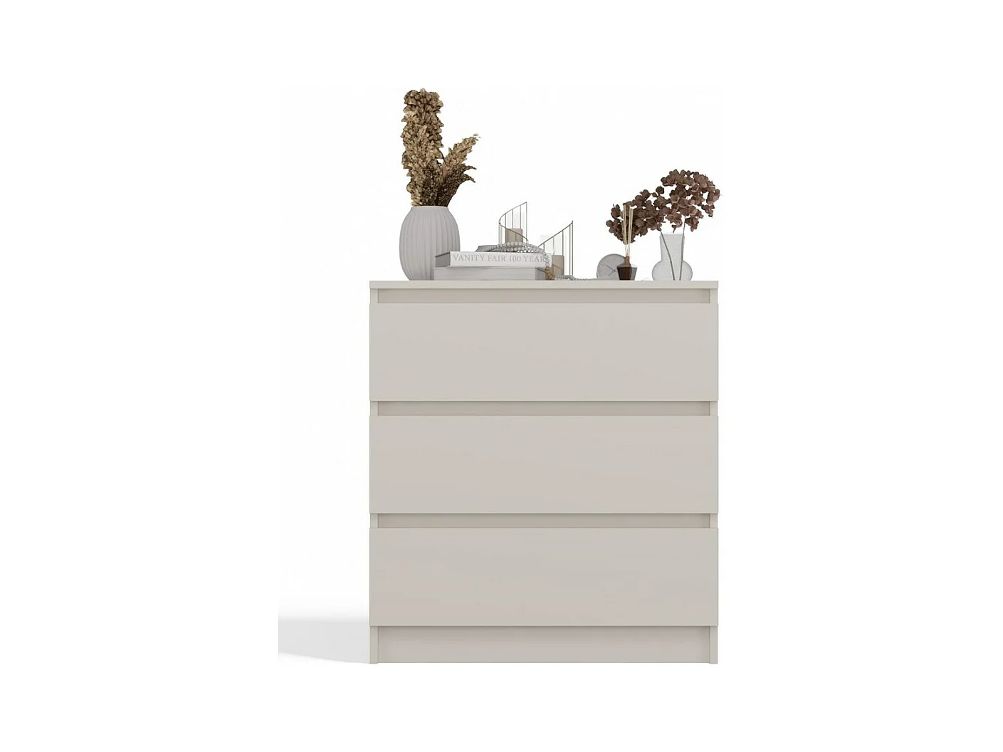 Kommode: 3 Schubladen, Kaschmir, 40 x 75 x 70 cm