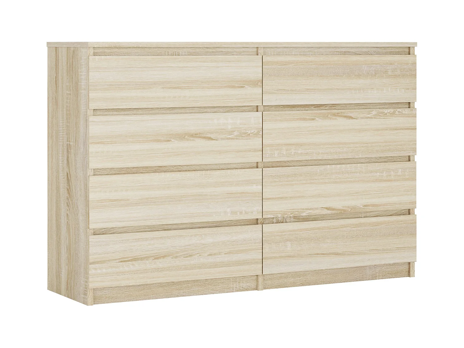 Ladekast met 8 lades, Sonoma eiken, 138 x 101 x 39 cm