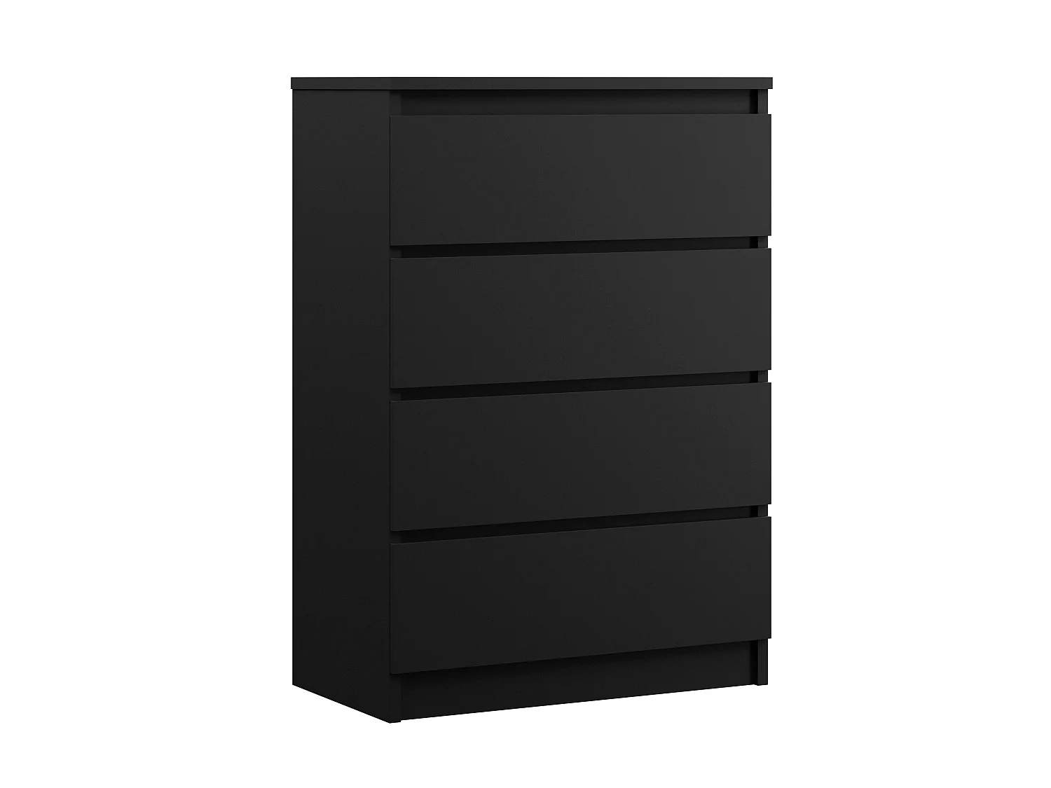 Komoda z 4 szufladami, czarny mat, 70 x 39 x 101 cm
