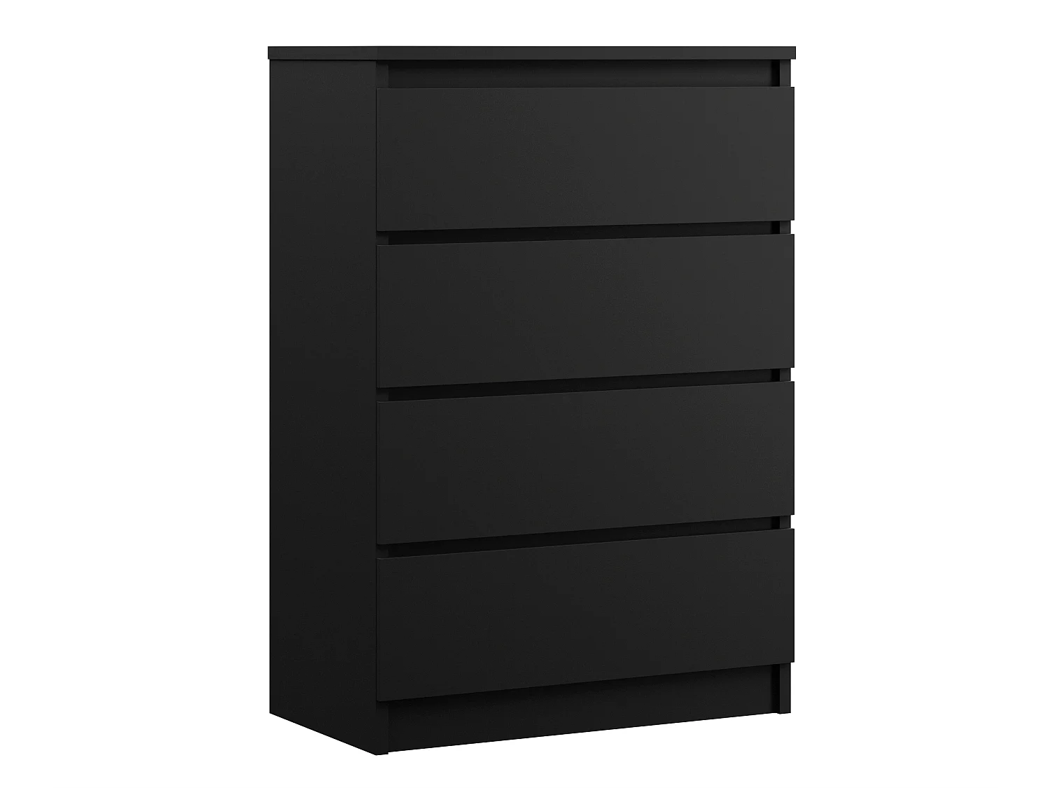 Commode 4 Tiroirs, Noir Mat, 70 x 39 x 101 cm