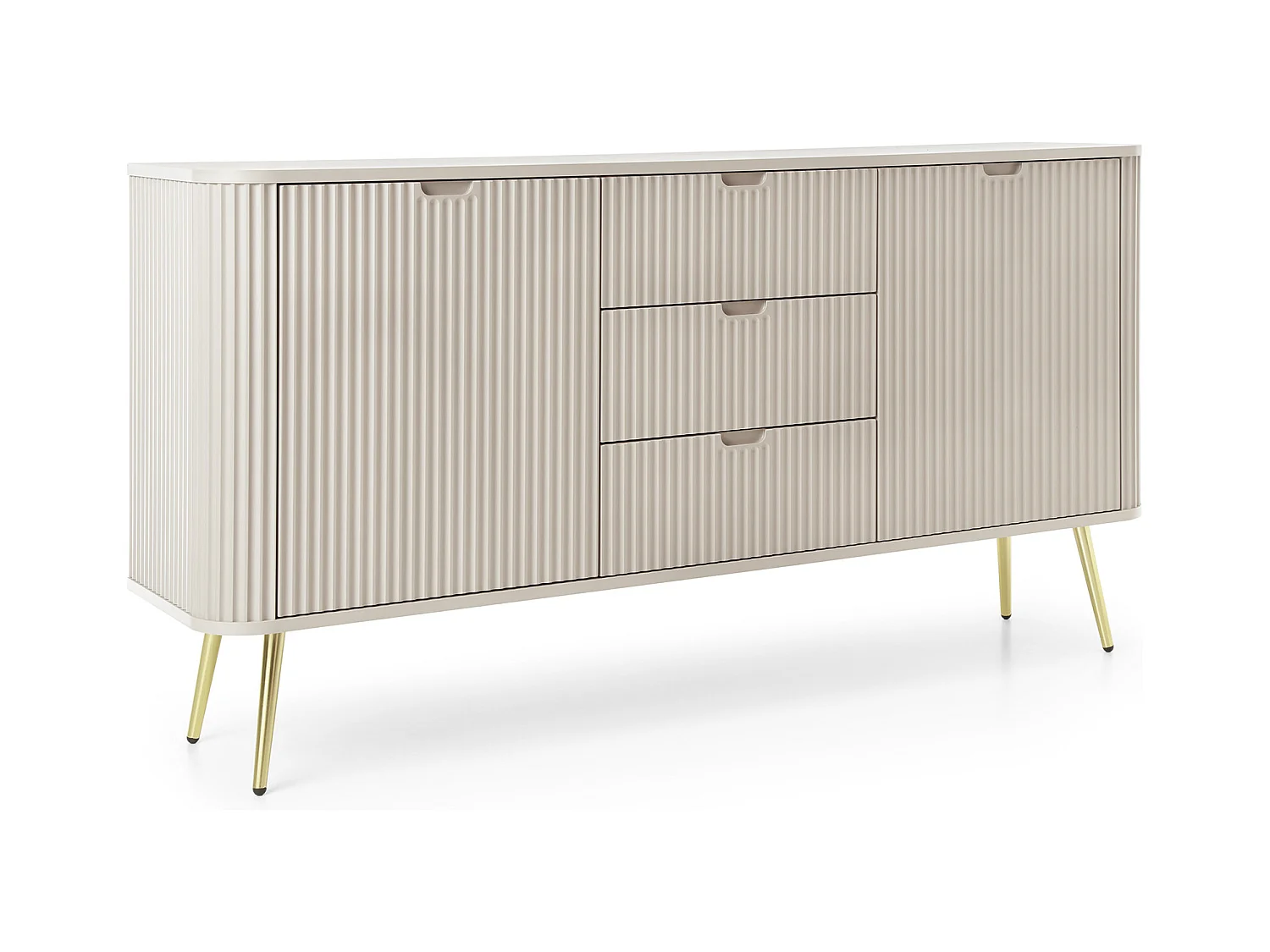 Kasjmier ladekast, poten: goud, 168 x 87 x 39 cm