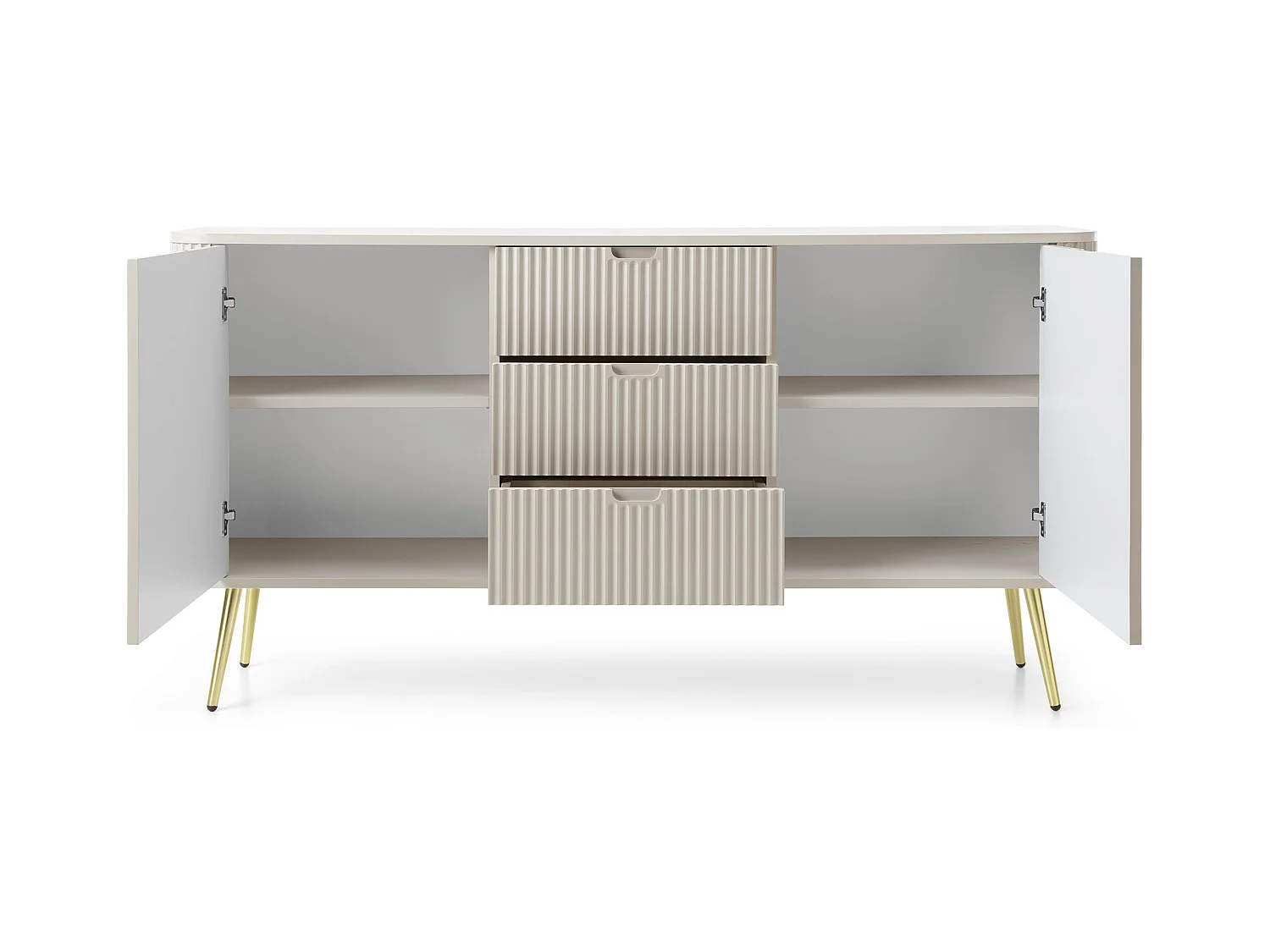 Kasjmier ladekast, poten: goud, 168 x 87 x 39 cm