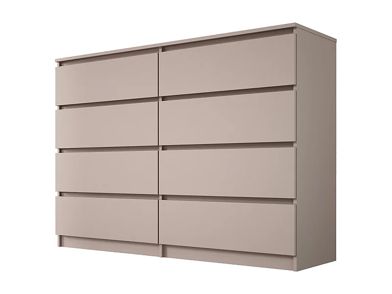 Komoda: 8 szuflad, karmelowa, 139 x 102 x 39 cm