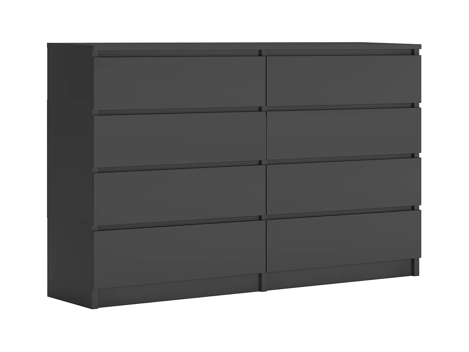 Commode 8 Tiroirs, Anthracite, 138 x 101 x 39 cm
