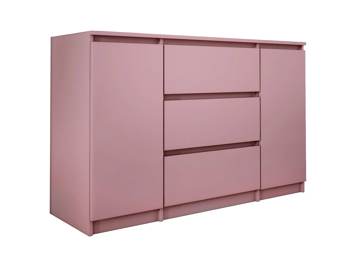Commode 2 portes 3 tiroirs, 120 x 78 x 39 cm, couleur: rose
