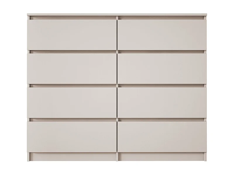 Commode : 8 tiroirs, cachemire, 120 x 102 x 39 cm